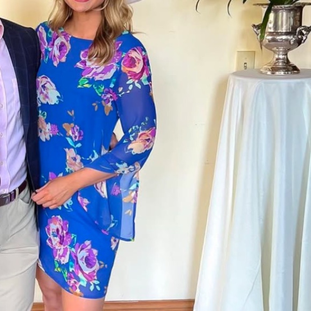Royal Blue Floral Dress